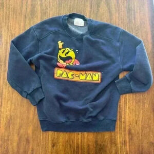 Zara Pac-Man Navy Blue Crewneck Pullover Sweater Size 10 unisex